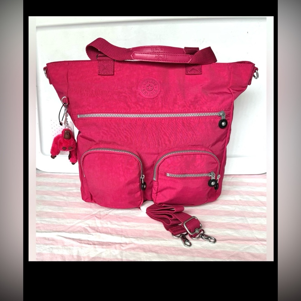 Kipling Elsie Convertible Crossbody Bag Clutch TM5429 Blomingrse Pink 14x15” NWT